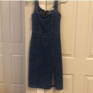 Reformation jean dress with slit